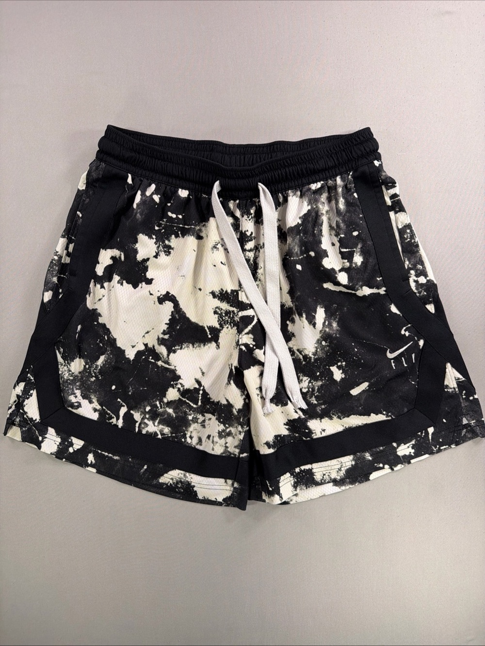 Nike Black and White Tie-Dye Athletic Shorts